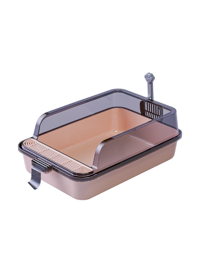 Pado Cat Litter Tray with Scoop – Medium, Brown (53 × 34 × 20cm)